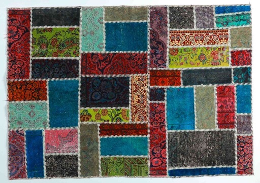 Hand-made Patch work Carpet (‪1.2 x 1.7‬)