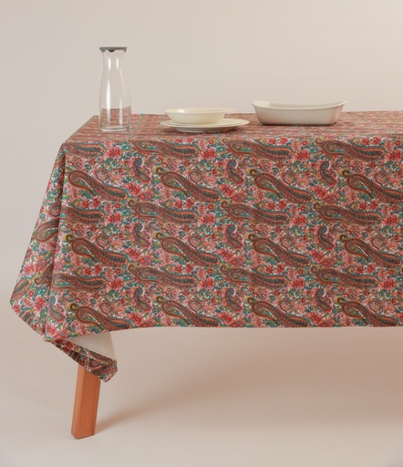 HF Printed Linen  Table Cloth (Paisley, 6 Seater)